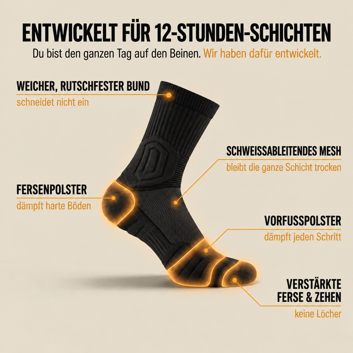 StandFest™ Arbeitssocken